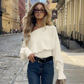 The Lena One-Shoulder Knitted Sweater By Neesala Luxe