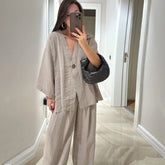 The Elina V-Neck Suit by Neesala Luxe