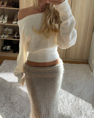 The Lena One-Shoulder Knitted Sweater By Neesala Luxe