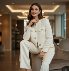 The Brielle Wool Tweed Coat by Neesala Luxe