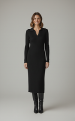 The Marise Knitted Polo Dress by Neesala Luxe