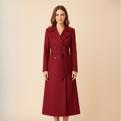 The Clara Wool Blend Long Coat by Neesala Luxe