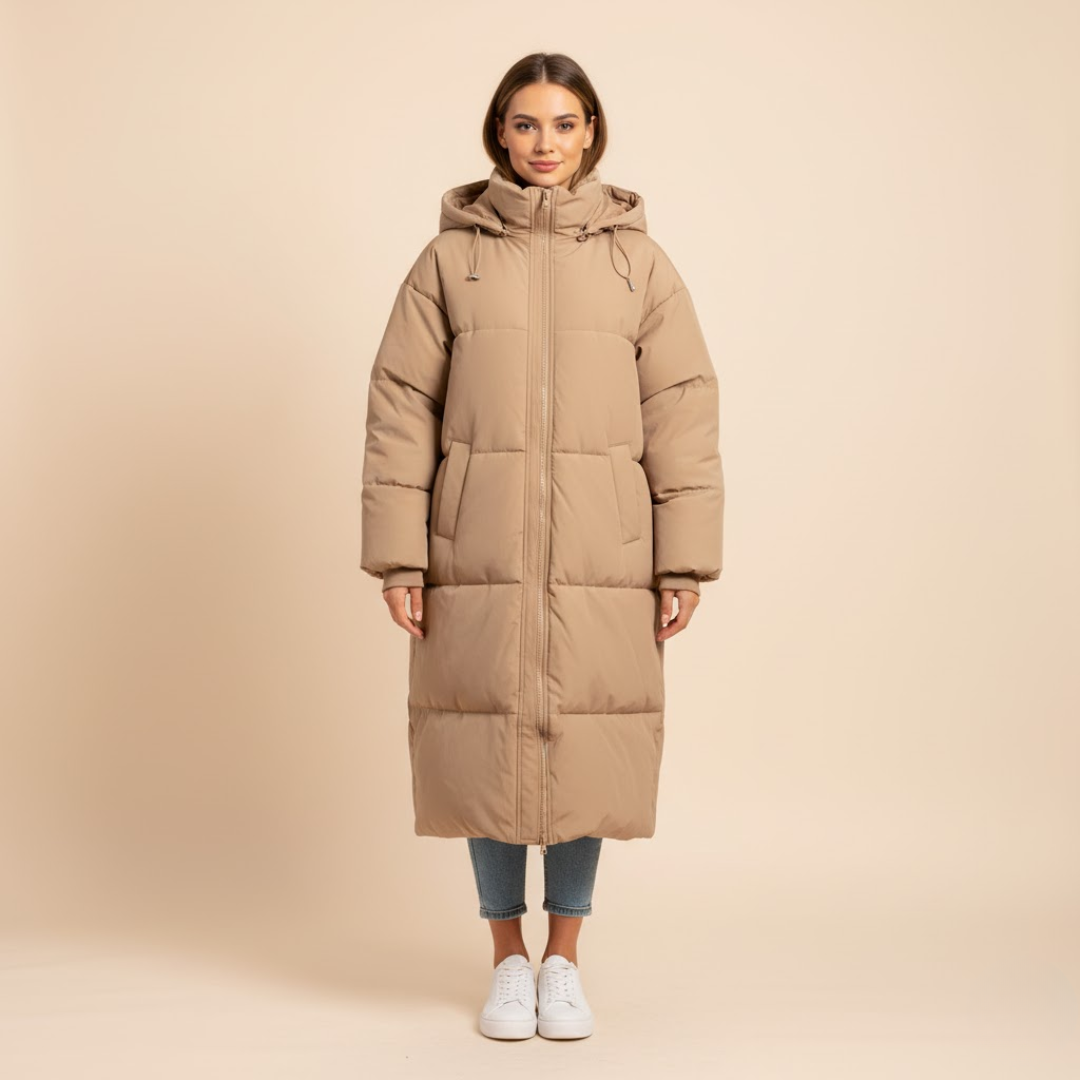 The Lena Long Puffer Coat by Neesala Luxe