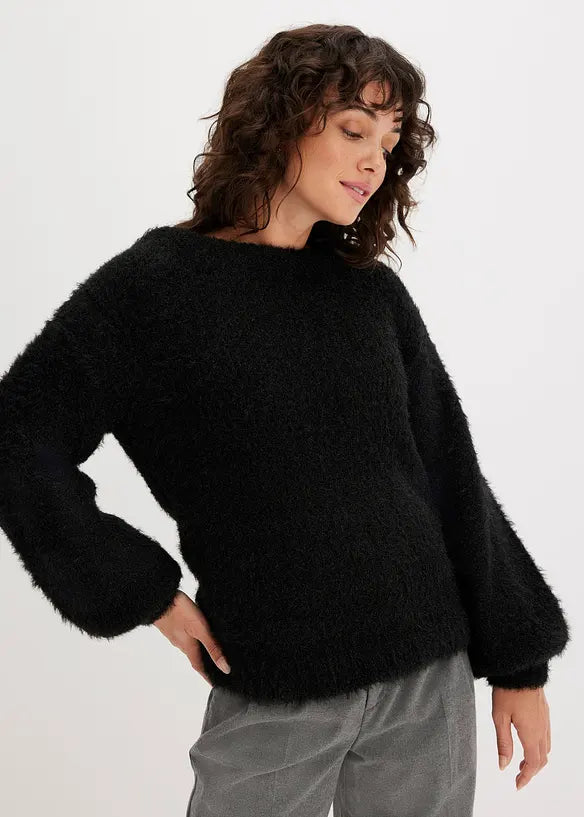 Oversized-Pullover aus flauschigem Garn