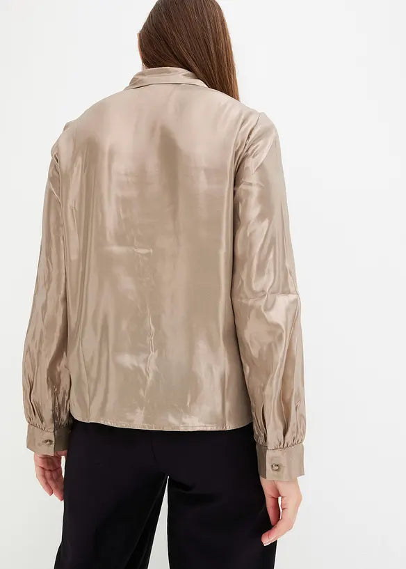 shiny satin shirt blouse