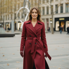 The Clara Wool Blend Long Coat by Neesala Luxe