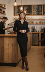 The Marise Knitted Polo Dress by Neesala Luxe