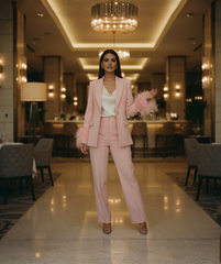 The Pink Feather Blazer Suit by Neesala Luxe