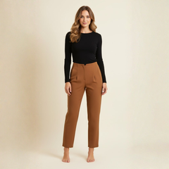 The Talia Structured Straight Pants by Neesala Luxe