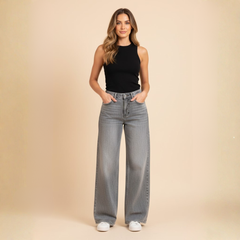 The Emilia High-Waisted Wide-Leg Jeans by Neesala Luxe