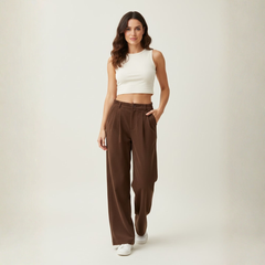 The Alina High-Waist Corduroy Pants by Neesala Luxe