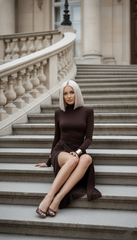 The Arlena Curvy Turtleneck Dress By Neesala Luxe