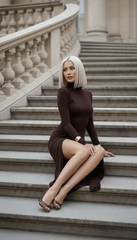 The Arlena Curvy Turtleneck Dress By Neesala Luxe