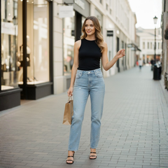 The Elodie Straight Leg Jeans by Neesala Luxe