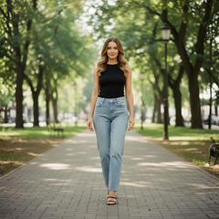 The Elodie Straight Leg Jeans by Neesala Luxe