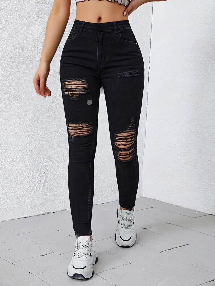 Essnce – Ladder – Skinny-Jeans im Distressed-Look