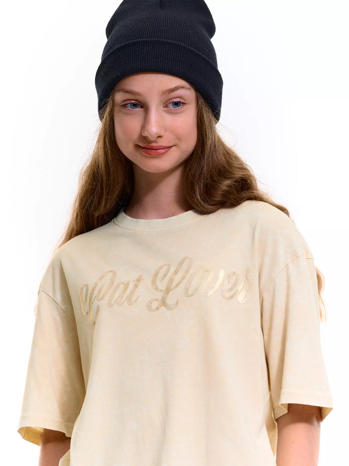 Oversize-T-Shirt aus Baumwolle mit der Aufschrift „Girls