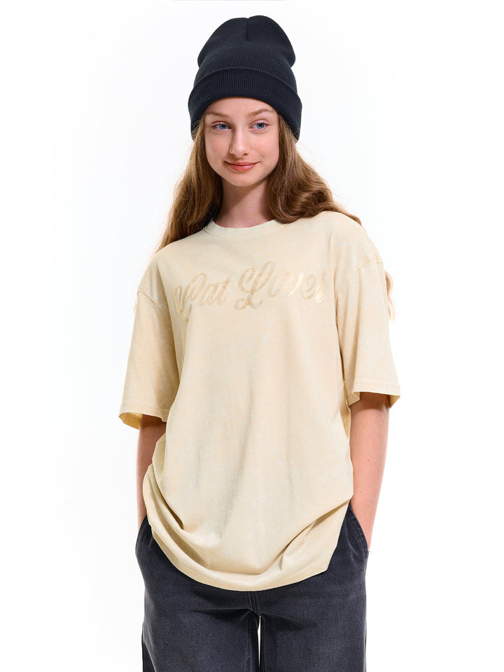 Oversize-T-Shirt aus Baumwolle mit der Aufschrift „Girls