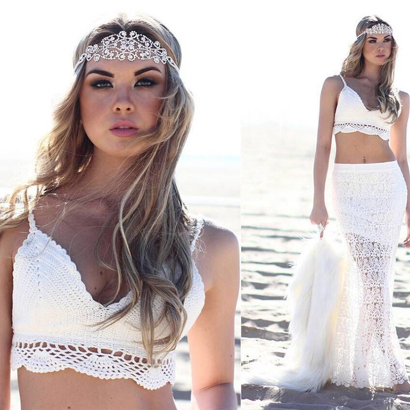 Lace Flower Cami Top with Cropped Design