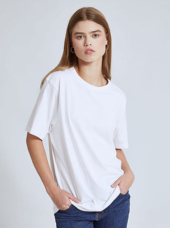 Unisex-T-Shirt aus Baumwolle in Weiß