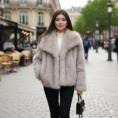 The Farah faux fur jacket by Neesala Luxe