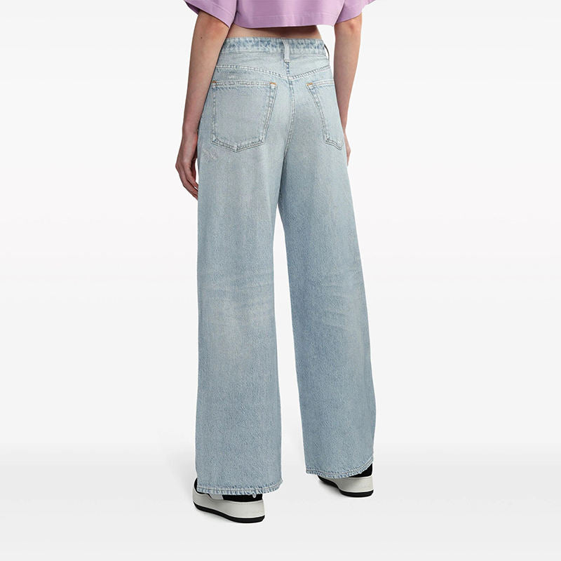 Low Waist Breathable Light Blue Destroyed Jeans – Distressed Denim for Women
