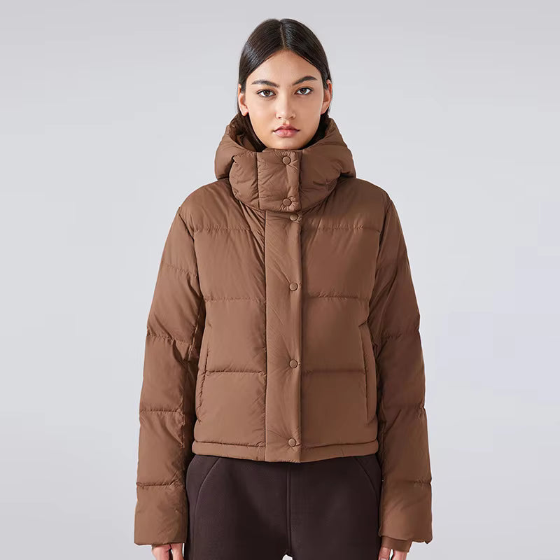 High-Quality Thickened Warm Casual Outdoor Coat – 90% Duck Down Removable Hooded Waterproof Winter Jacket for Women