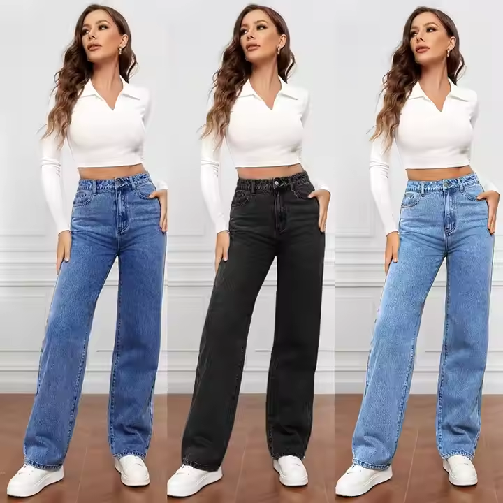 European Fashion Female Denim Pants — High Waist / Skinny / European Style
