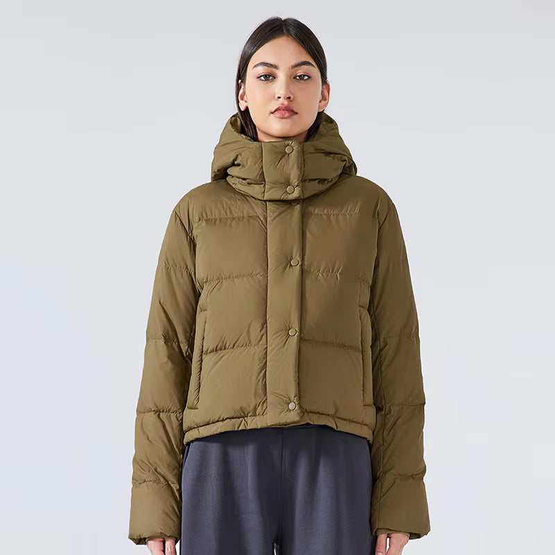 High-Quality Thickened Warm Casual Outdoor Coat – 90% Duck Down Removable Hooded Waterproof Winter Jacket for Women
