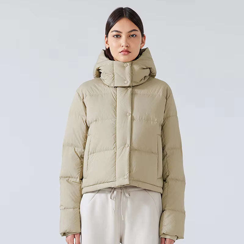 High-Quality Thickened Warm Casual Outdoor Coat – 90% Duck Down Removable Hooded Waterproof Winter Jacket for Women