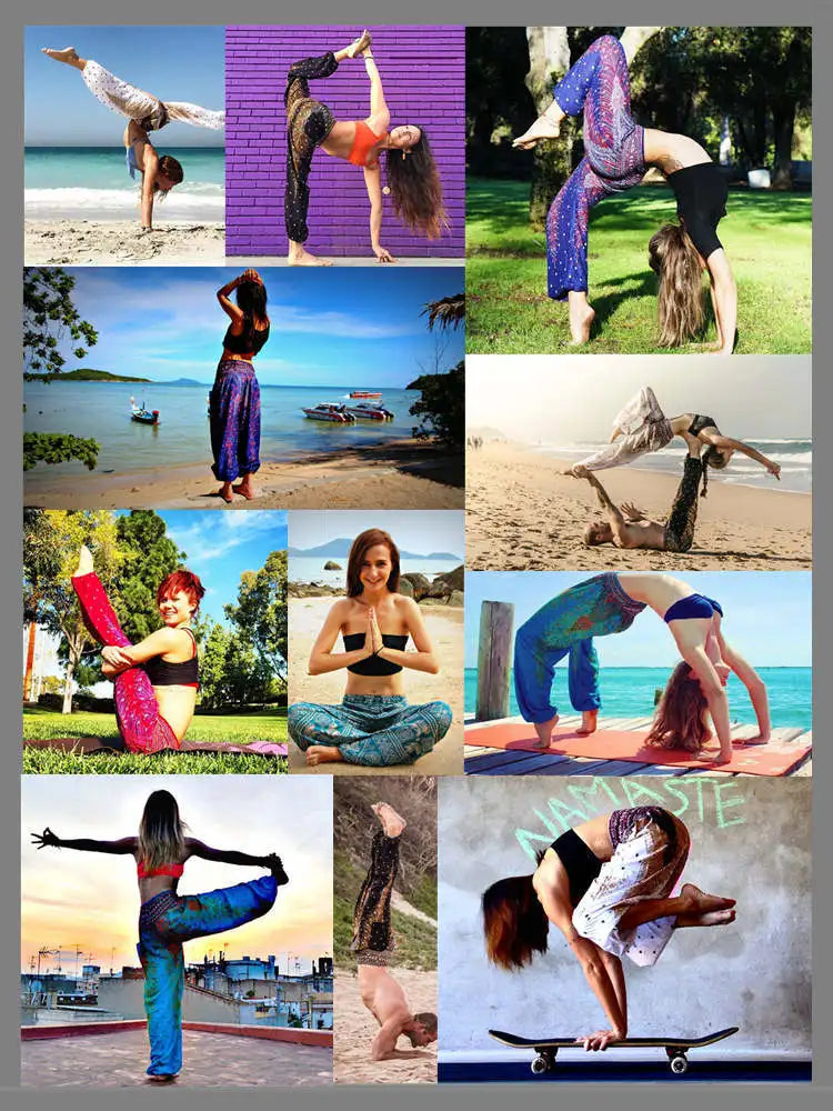 Peacock Yoga Pants - Thai Lantern Style Trousers