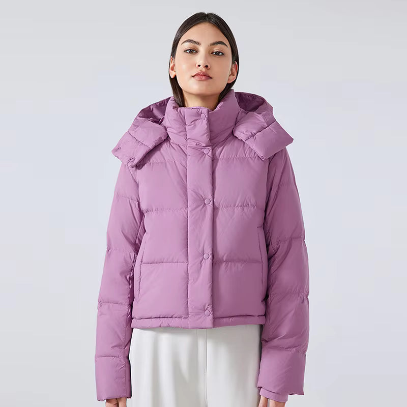 High-Quality Thickened Warm Casual Outdoor Coat – 90% Duck Down Removable Hooded Waterproof Winter Jacket for Women