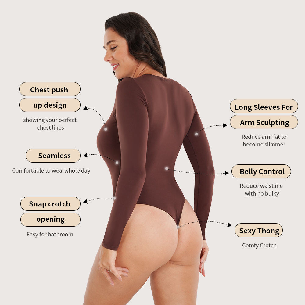 SSHAPER Logo Accepted Women’s Long Body Shaper / Slimming Bodysuit