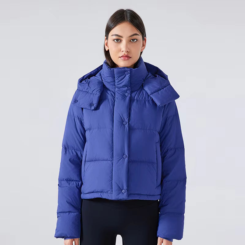 High-Quality Thickened Warm Casual Outdoor Coat – 90% Duck Down Removable Hooded Waterproof Winter Jacket for Women