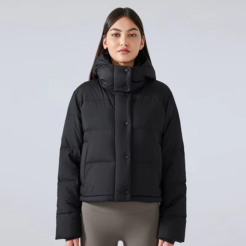 High-Quality Thickened Warm Casual Outdoor Coat – 90% Duck Down Removable Hooded Waterproof Winter Jacket for Women