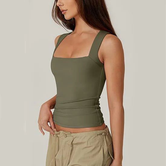 Women's Summer Square-Neck Slim Tank Top