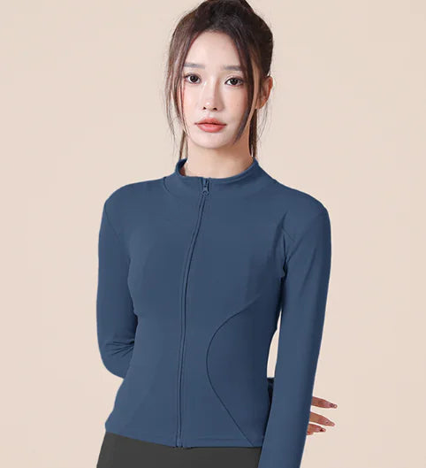 Women's Stretchy Zip-Up Long Sleeve Sports Jacket
