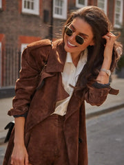 The Long Suede Overcoat by Neesala Luxe