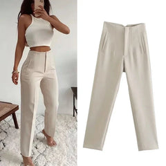 The Talia Structured Straight Pants by Neesala Luxe
