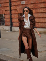 The Long Suede Overcoat by Neesala Luxe