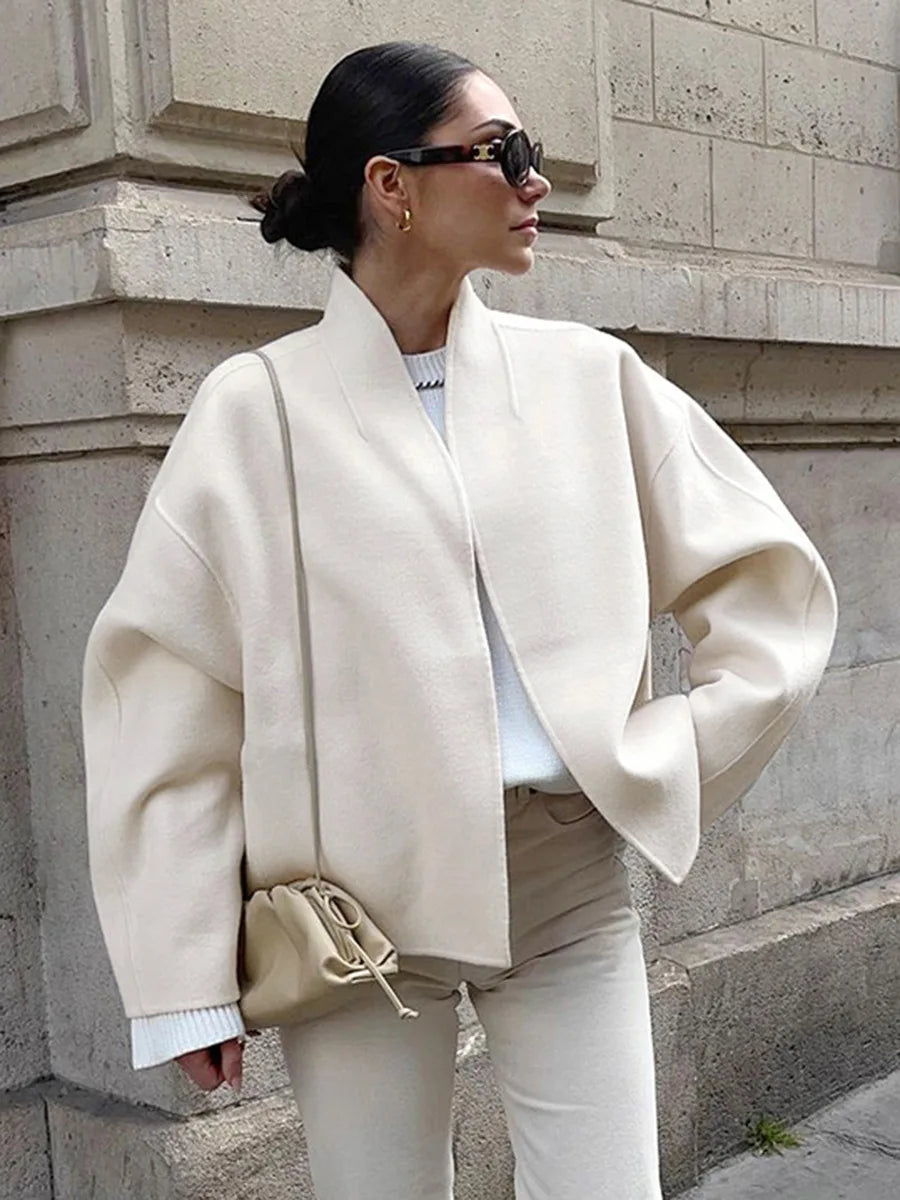 The Luna Patchwork Wool Overcoat by Neesala Luxe