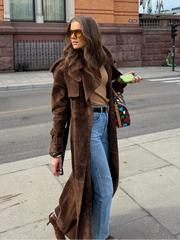 The Long Suede Overcoat by Neesala Luxe