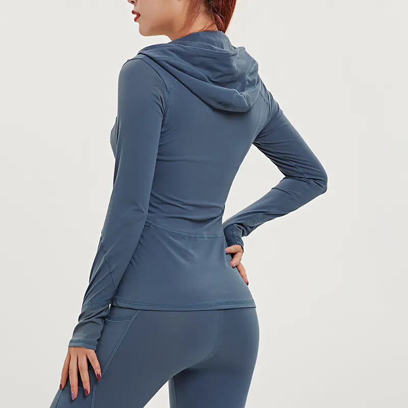 Women's Stretchy Zip-Up Long Sleeve Sports Jacket