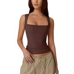 Women's Summer Square-Neck Slim Tank Top