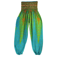Peacock Yoga Pants - Thai Lantern Style Trousers