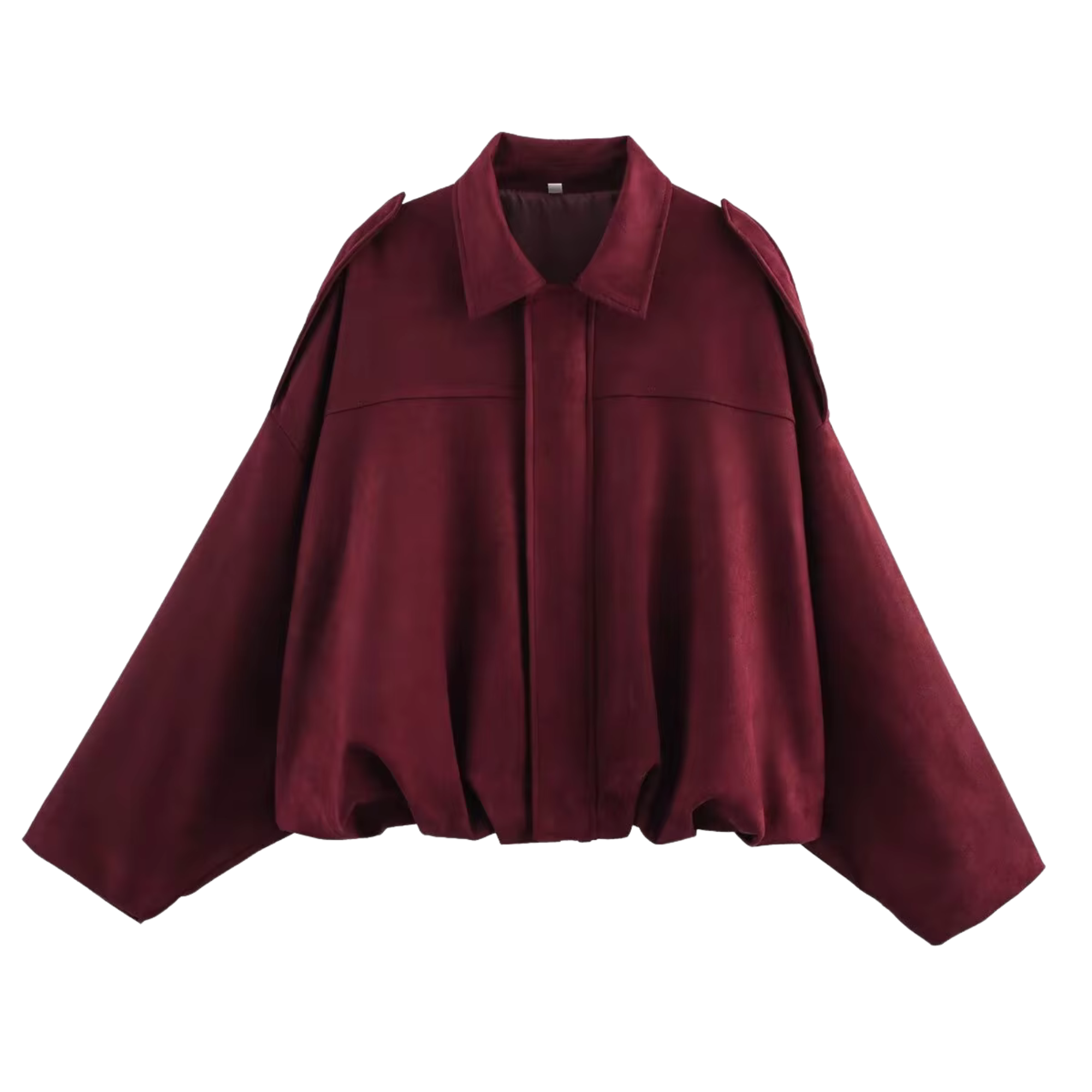 PB&ZA Women 2025 Spring New Chic Fashion Suede Bomber Jacket with Lapel Coat – Vintage Long Sleeve Female Outerwear