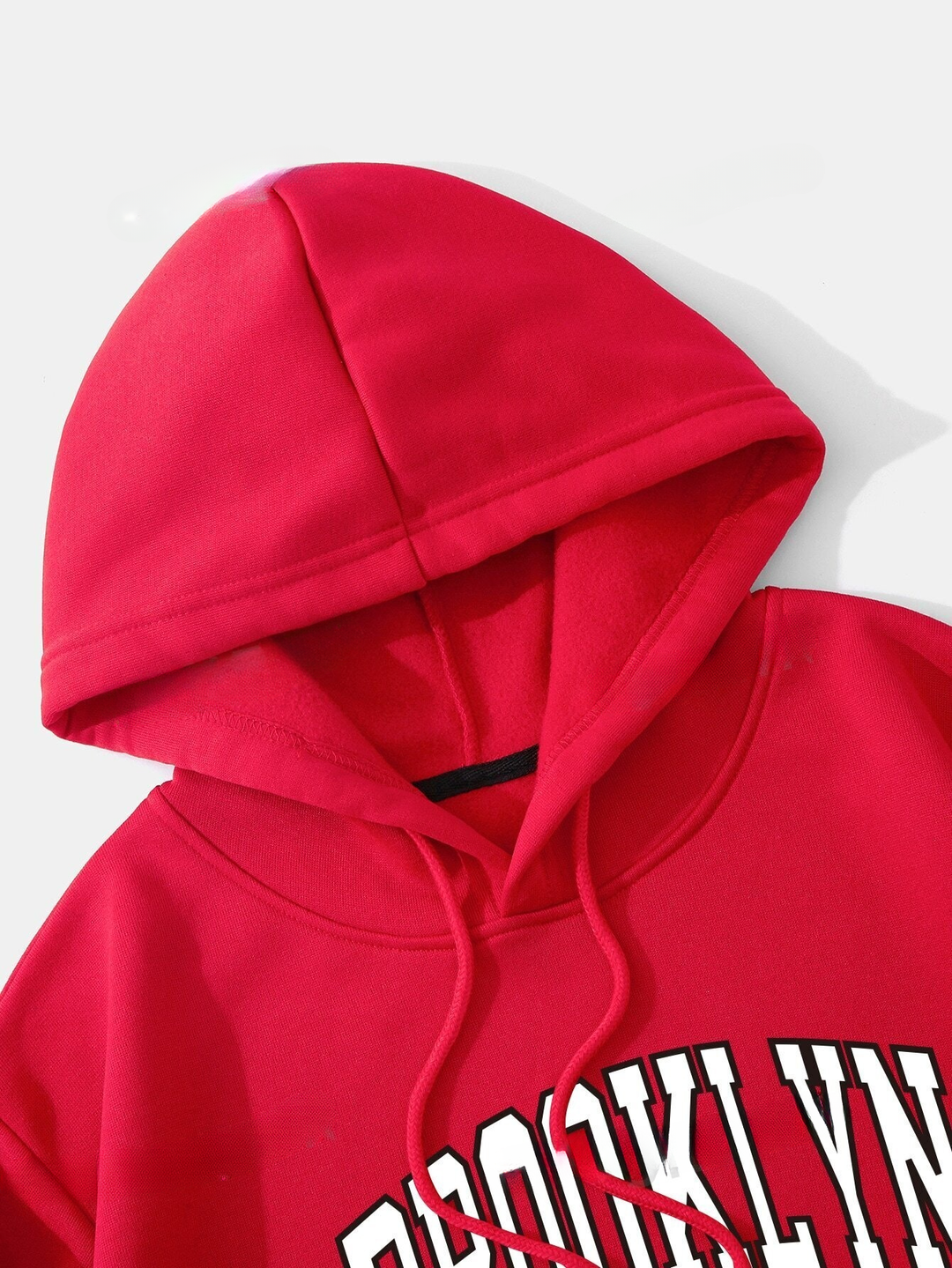 EZwear Kurzer Hoodie mit Buchstabengrafik, Thermofutter und Kordelzug