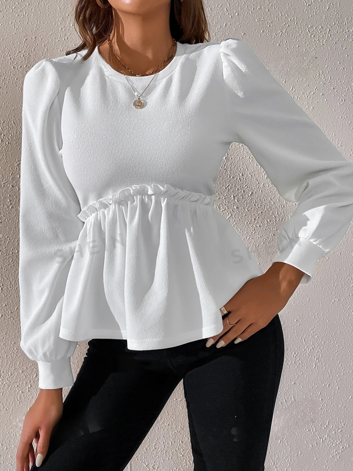 Frenchy Ruffle Puff Sleeve Top