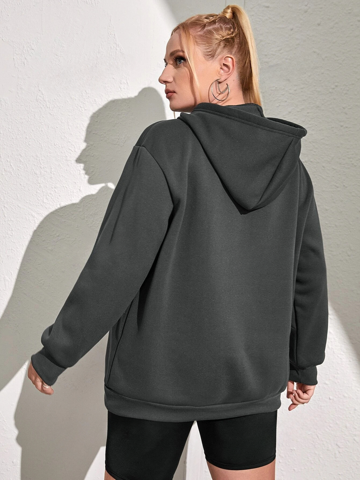 Thermo-Hoodie mit Buchstabengrafik in Übergröße