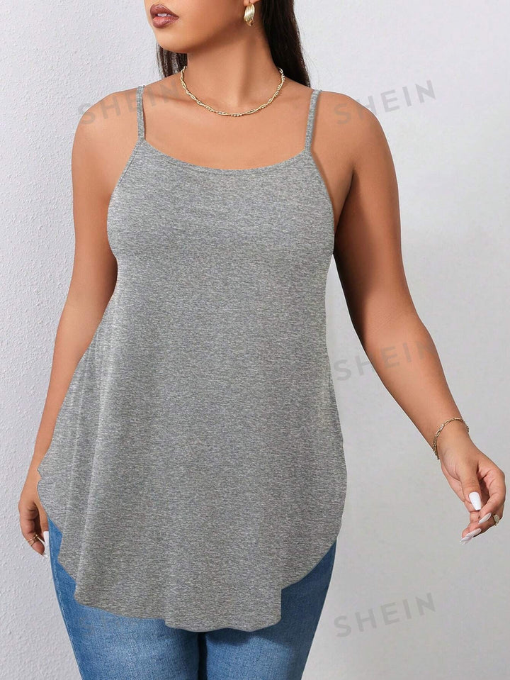 LUNE Einfarbiges Basic-Camisole-Top in Übergröße